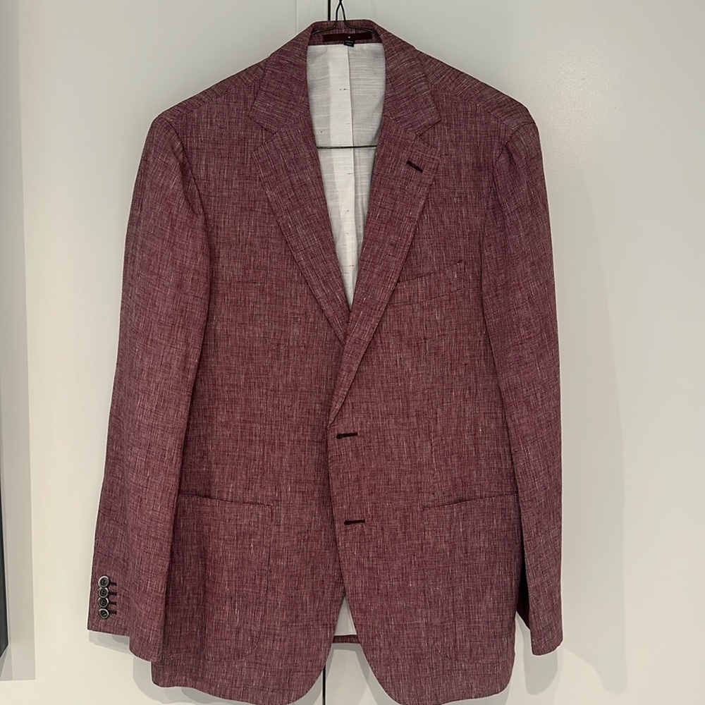 Suit Supply Resort Collection Lined Maroon Linen Suit - Worn Once. Perfect.